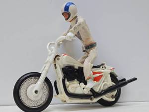 lot 318 image: Original Vintage Ideal EVEL KNIEVEL Racing Figure wMotorcycle 