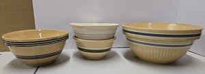 lot 346 image: Lot of 4 Vintage Stoneware Mixing Bowls