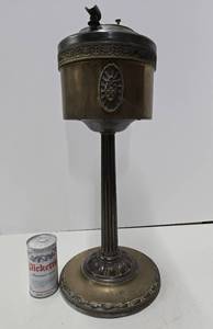 lot 350 image: Ornate Old Vintage Brass Smoking Stand