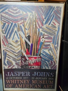 lot 356 image: Large Orignal Vintage JASPER JOHNS Lithograph Exhibition Poster 