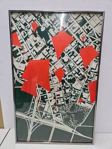 lot 358 image: Framed Vintage 1970s Loring Park KITE FEST Lithographed Poster 