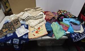 lot 377 image: Very Nice Large Estate Lot of Handmade Woven Items