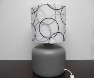lot 402 image: Ikea Limbo Glass Shade and Ceramic Base Lamp Designer Maria Kariis Sweden 14.5