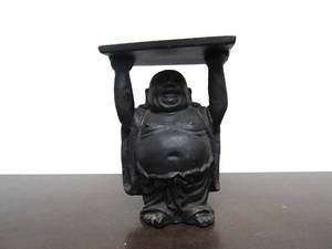 lot 404 image: Metal Happy Buddha Business Cardholder Figurine 5.5