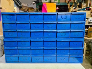 lot 410 image: Pair of Heavy Duty Steel Multi-Drawer HardwareParts Cabinets