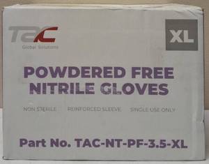 GLOBAL SOLUTIONS TAC BRAND- Powder Free Nitrile Gloves (10 Boxes)  Size XL - NEW