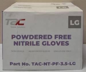 GLOBAL SOLUTIONS TAC BRAND- POWDER Free Nitrile Gloves (10 Boxes) SIZE LG