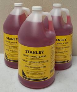 Stanley (3) Vehicle Wash & Wax - (1 Gallon each) of Pressure Washer Detergent for Vehicles