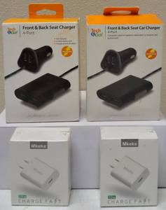 (2) Front & Back Seat Car Charger - 4 - Port (2) Mkeke Charge Fast - USB -C 20W Fast Charger (See Photos)