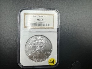2005 American Silver Eagle NGC MS69 - NGC Price Guide for an MS69 is $65