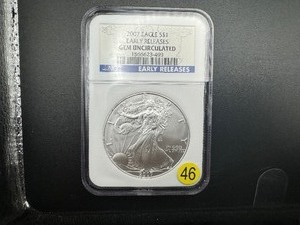 2007 American Silver Eagle NGC Gem Uncirculated Early Releases