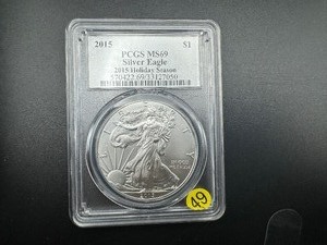 2015 American Silver Eagle PCGS MS69 - PCGS Price Guide for an MS69 is $59