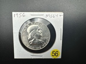 1956 Franklin Half Dollar Marked MS64 When  Purchased