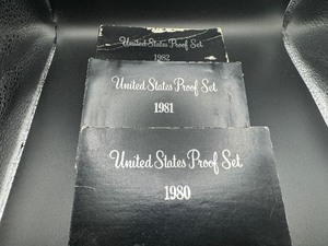 3 US Mint Proof Sets 1980, 1981, and 1982.