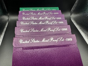 6 US Mint Proof Sets 1989, 1990, 1991, 1992,1993 and 1994.