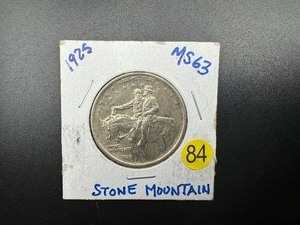1925 Stone Mountain Commemorative Silver Half Dollar -  PCGS Price Guide for an MS63 is $135.00