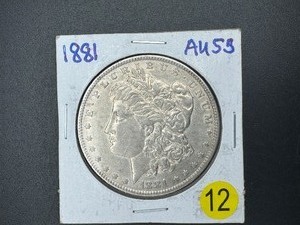 1881 Morgan Silver Dollar  Marked AU53 When Purchased
