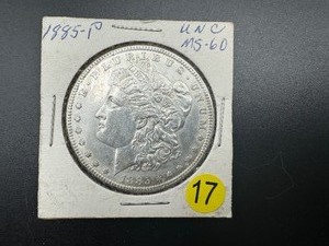 1885-P Morgan Silver Dollar Marked UNC MS60 When Purchased