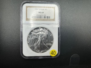 1987 American Silver Eagle NGC MS69 - NGC Price Guide for an MS69 is $65