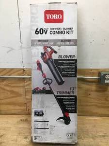 lot 13 image: Toro 60V TrimmerBlower Combo Kit With 2Ah Battery And Charger Model # 51881