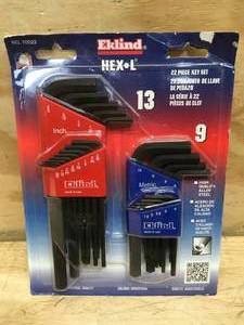 lot 77 image: Eklind 22 Piece L Hex Key Set
