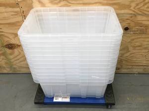 lot 112 image: Lot of 12 - Storage Totes With No Lid