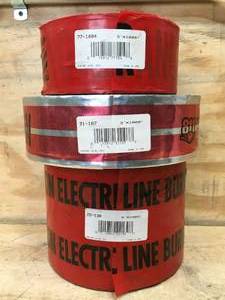 lot 122 image: Lot of 3 Rolls of - Red Caution Tape