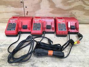 lot 175A image: Lot of 3 - Milwaukee M12M18 Charger Model # 48-59-1812