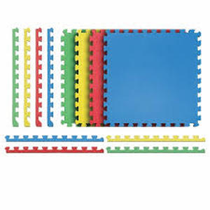 lot 13 image: Norsk Multi-Purpose 24 in. x 24 in. Interlocking Multi-Color Foam Flooring Recyclamat (4-Pieces) Customer Returns See Pictures
