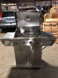 lot 2 image: Nexgrill 4-Burner Propane Gas Grill in Stainless Steel with Side Burner Customer Returns See Pictures