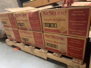 lot 8 image: 6 Boxes - Autumn Mountain - AirStone Beige Faux Stone Veneer approx 48 sq ft