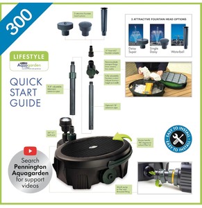 lot 49 image: Pennington Aquagarden, Inpond 5 in 1 Pond & Water Pump, Filter, UV Clarifier, LED Spotlight and Fountain