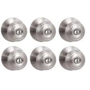 Lot of Defiant Hartford Satin Nickel BedBath Door Knob Contractor Pack (6-Pack)    Customer Returns See Pictures