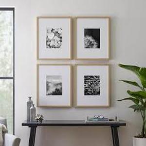 StyleWell 16 x 20 Matted to 8 x 10 Ash Gallery Wall Picture Frame (Set of 4) Customer Returns See Pictures