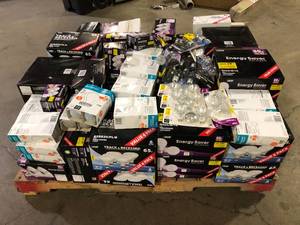 Pallet of Assorted Light Bulbs  Various Models and Conditions  Customer Returns See Pictures