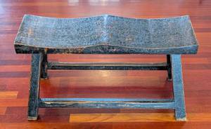 lot 48 image: Rustic Painted Wood Bench