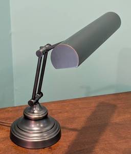 lot 50 image: Brushed Nickel Piano  Desk Lamp