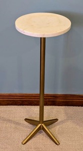 lot 46 image: Marble Topped Gold Table  Stand