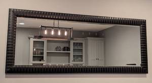 lot 28 image: Very Large Dark Bronze Wall Mirror