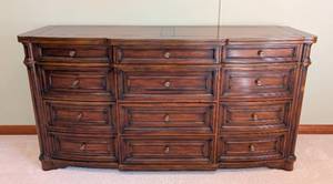 lot 8 image: Wooden Twelve Drawer Dresser by Hooker