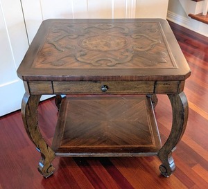 lot 34A image: Artistica Carved Wood Side Table