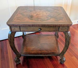 lot 34 image: Artistica Carved Wood Side Table
