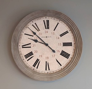 lot 18 image: Large Howard Miller Round Grey Wall Clock