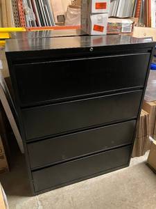 lot 9 image: Four Drawer Lateral File Cabinet