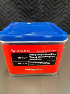 SteelLinX #8 x 3 Phillips Bugle Head Fine Thread Black Phosphate Sharp Point Screws - 5lbs