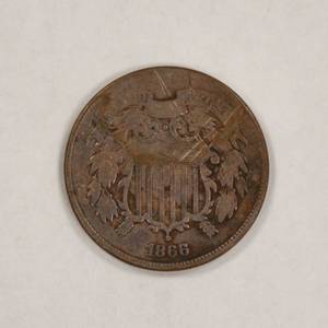 lot 5 image: 1866 2 Cent Piece