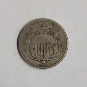 lot 7 image: 1867 Shield Nickel