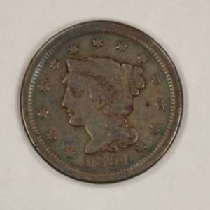 lot 8 image: 1851 Large Cent