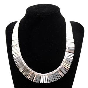 lot 50 image: Sterling Silver Bib Style Necklace Vintage 37.6g