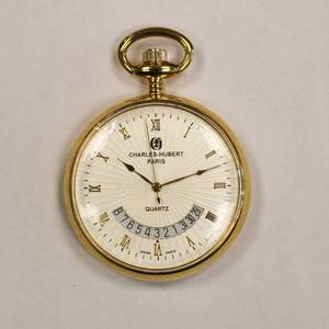 lot 69 image: Charles-Hubert Paris Pocket Watch Quartz Date Runs